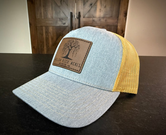 Richardson 112 trucker hat in Heather Grey/Amber Gold